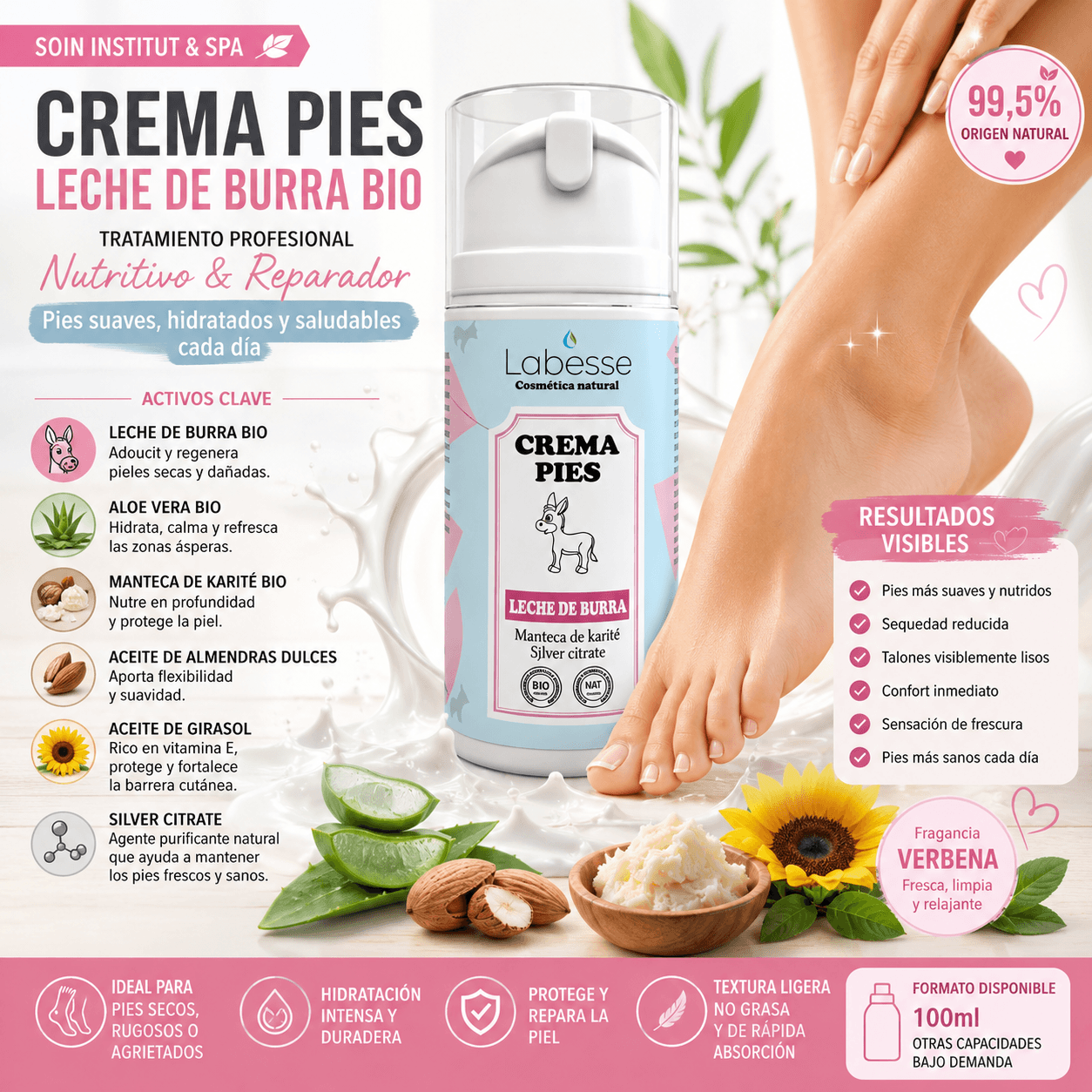 Crema para Pies con Leche de Burra BIO - Imagen 2