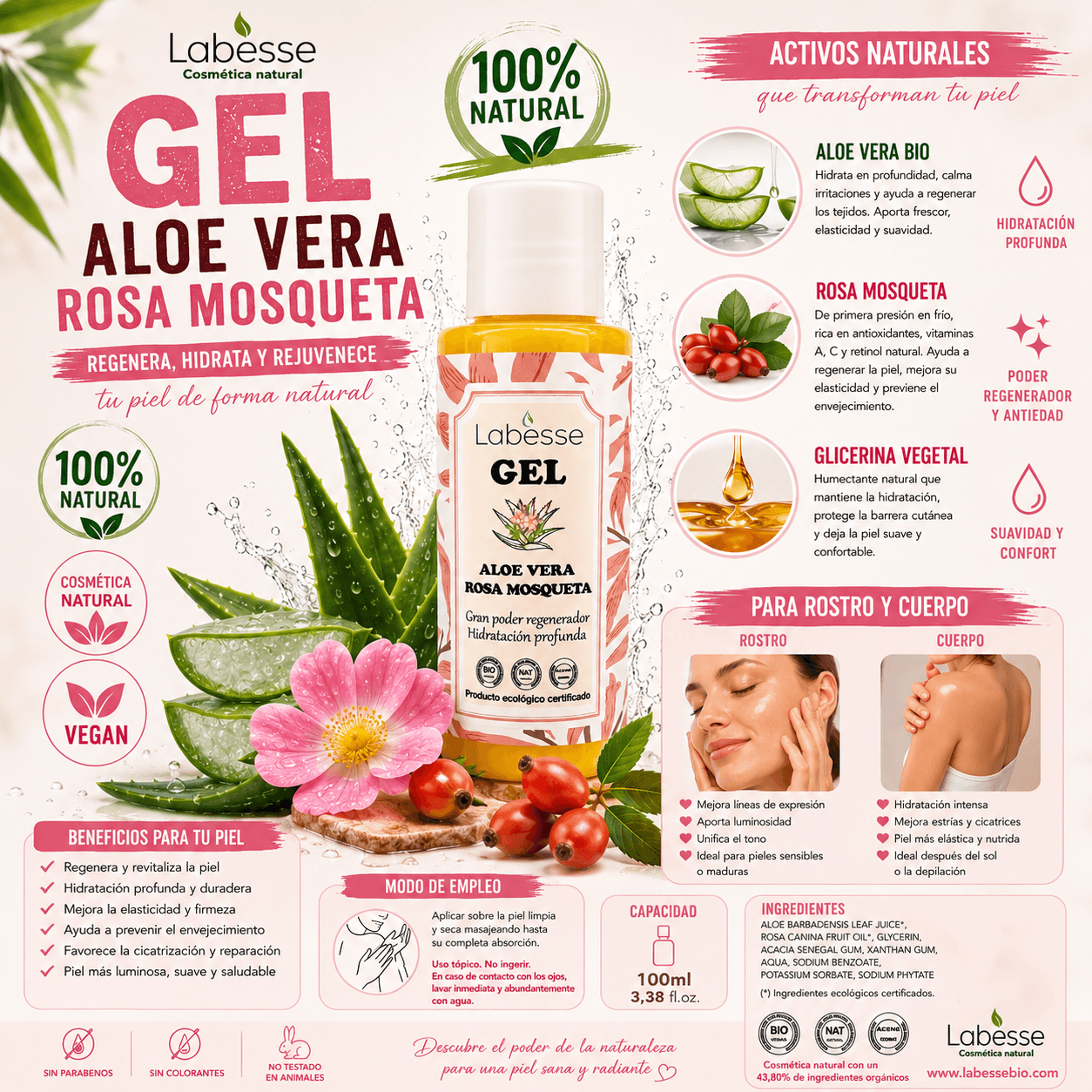 Gel aloe vera y rosa mosqueta - Imagen 3
